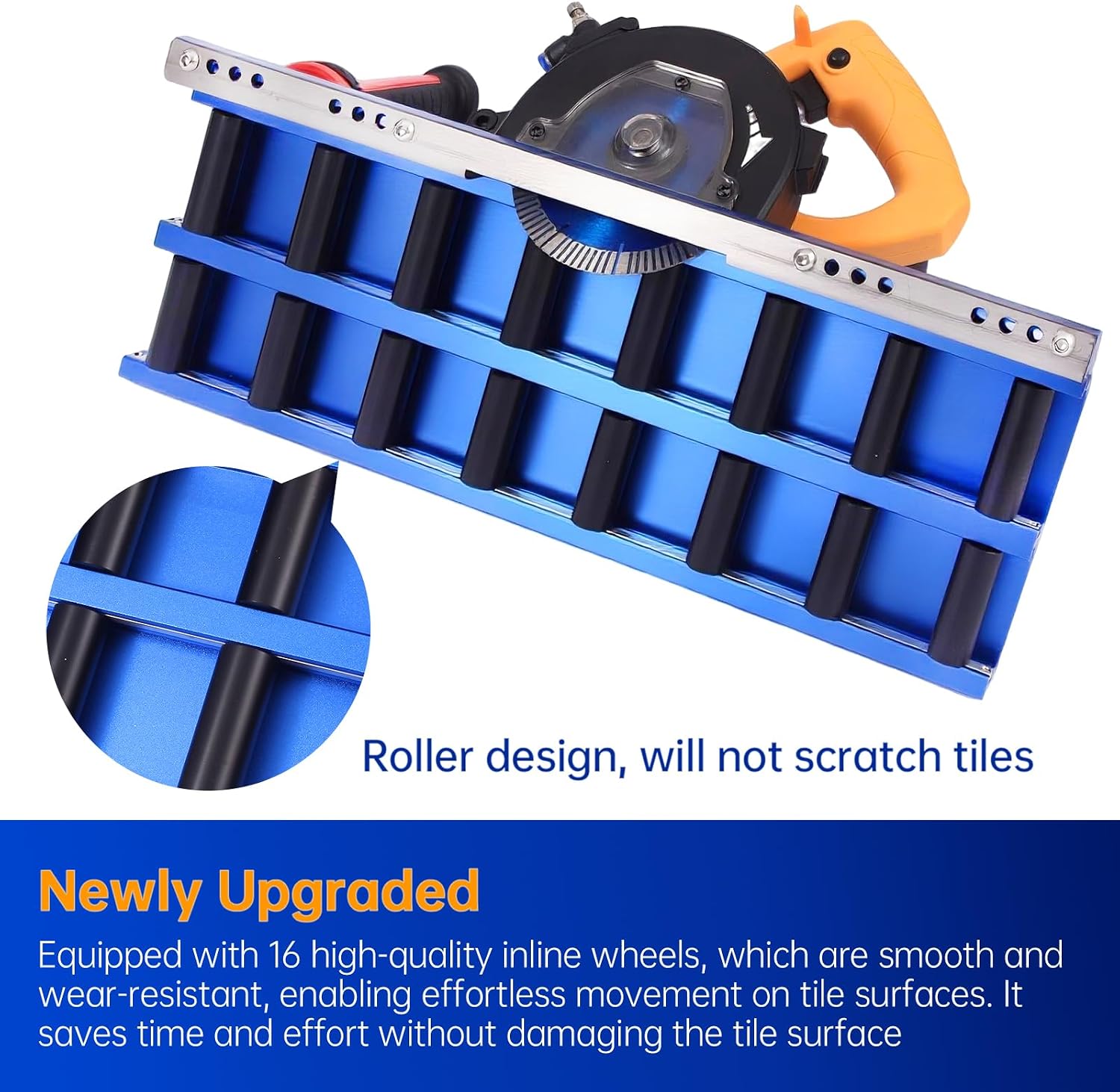 AUCT 21919 - $220 Tile Edge Beveling Tool with 16-Roller Base, 43 Angle Chamfer Machine with Water Coo - Image 2
