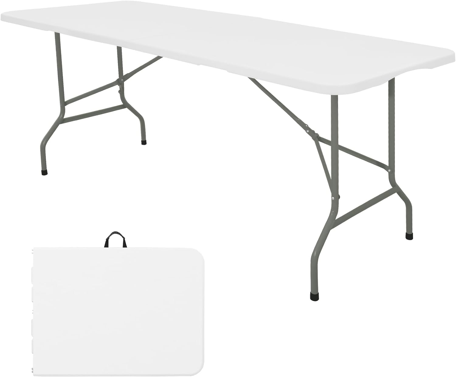 AUCT 22519 - HAISIWLKJ Folding Table 6 FT Lightweight Camping Table Portable Plastic Rectangular Outdoo