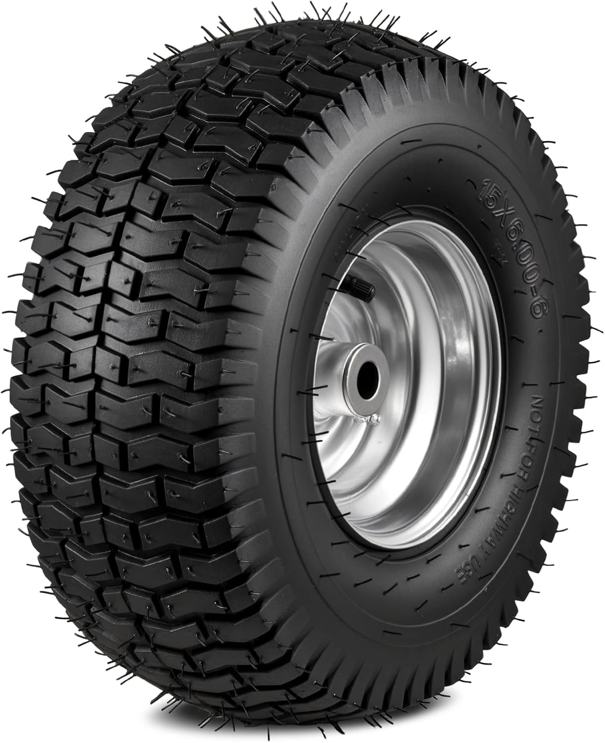 AUCT 20405 - $58 15x6.00-6 Lawn Mower Tire and Wheel Front Tire 2PCS, 3" Centered Hub | Bore ID 3/4" | - Image 2