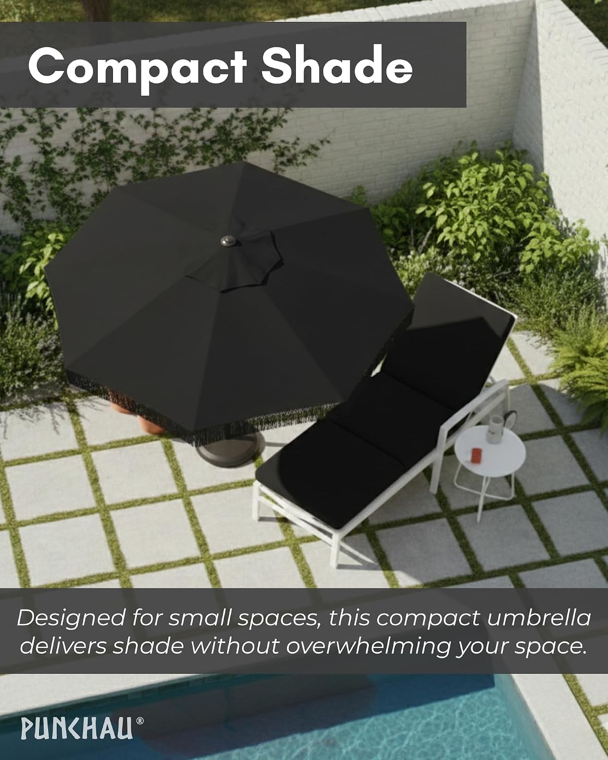 AUCT 22078 - $74 6 Ft Fringe Patio Umbrella - Outdoor Umbrella for Patio, Pool, Table, Garden, & Deck, - Image 4