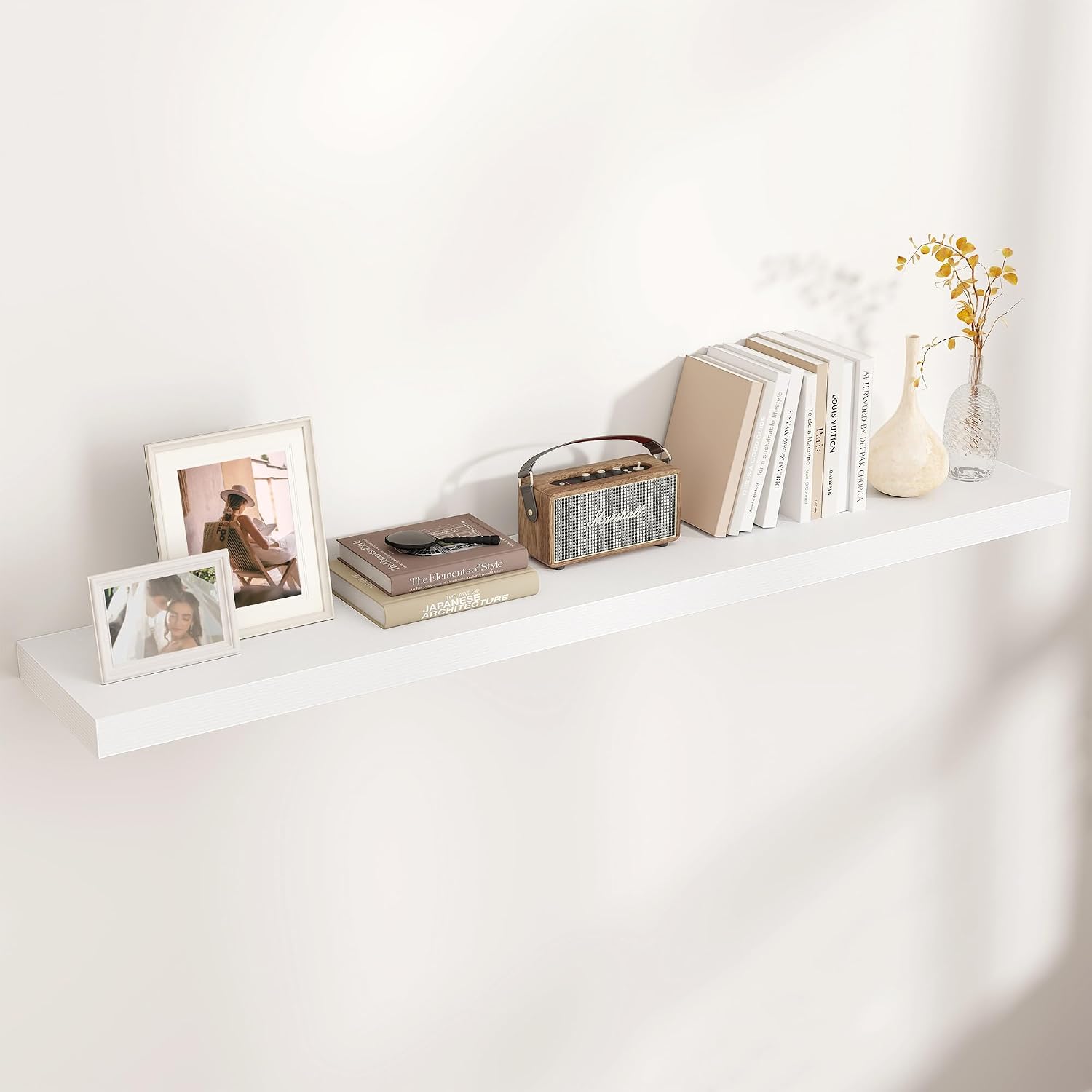 AUCT 21214 - $68 Venusmiles Floating Shelves for Wall, Engineered Wood Wall Shelves with Invisible Brac