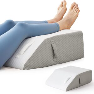 AUCT 20892 - BIEEZZK Leg Elevation Pillow Blood Circulation, 23.6 16.8 8in, White/Grey