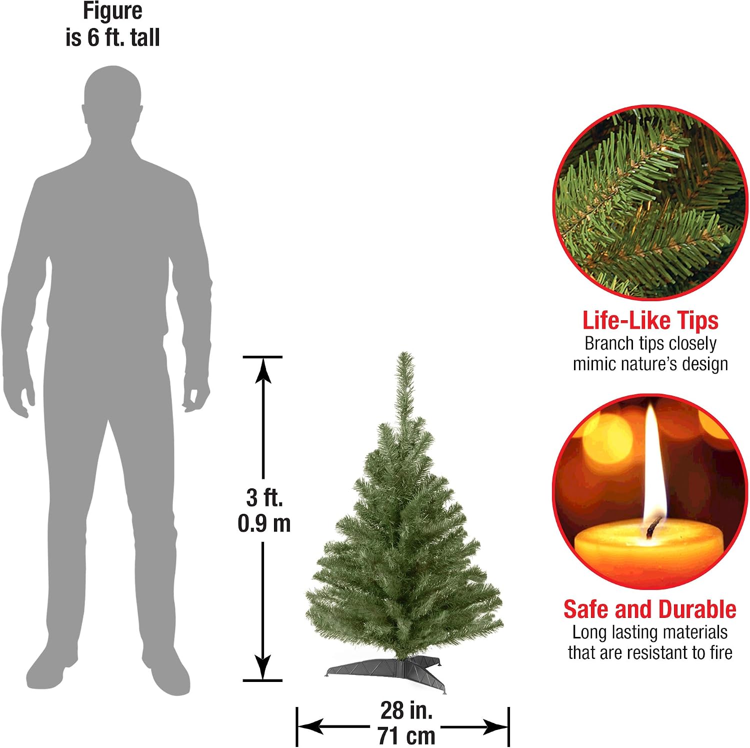 AUCT 21068 - National Tree Company 3ft Unlit Kincaid Spruce Mini Christmas Tree - Image 3