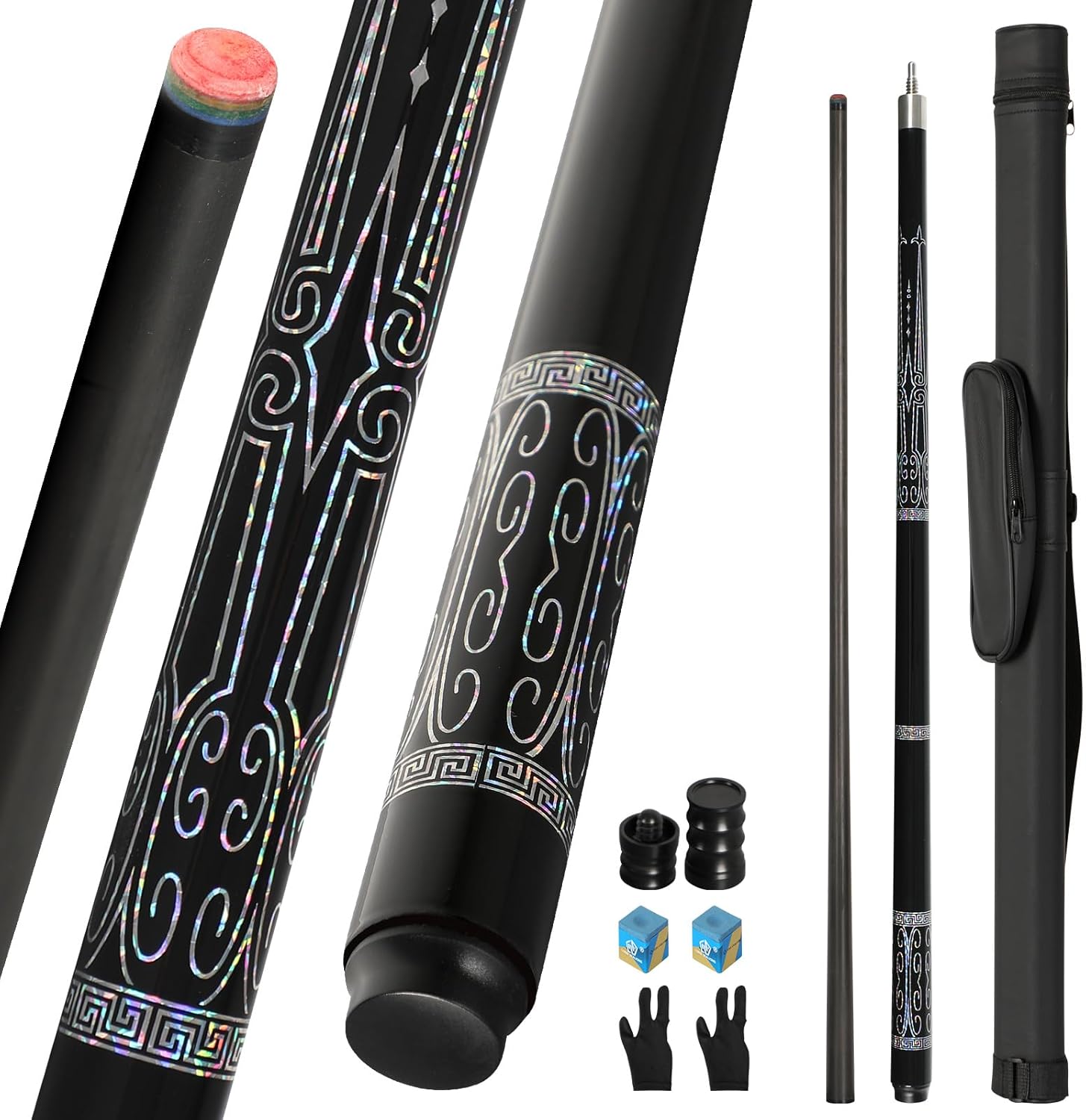 AUCT 21754 - $90 Carbon Fiber Pool Cue Stick Professional with Complete Kit