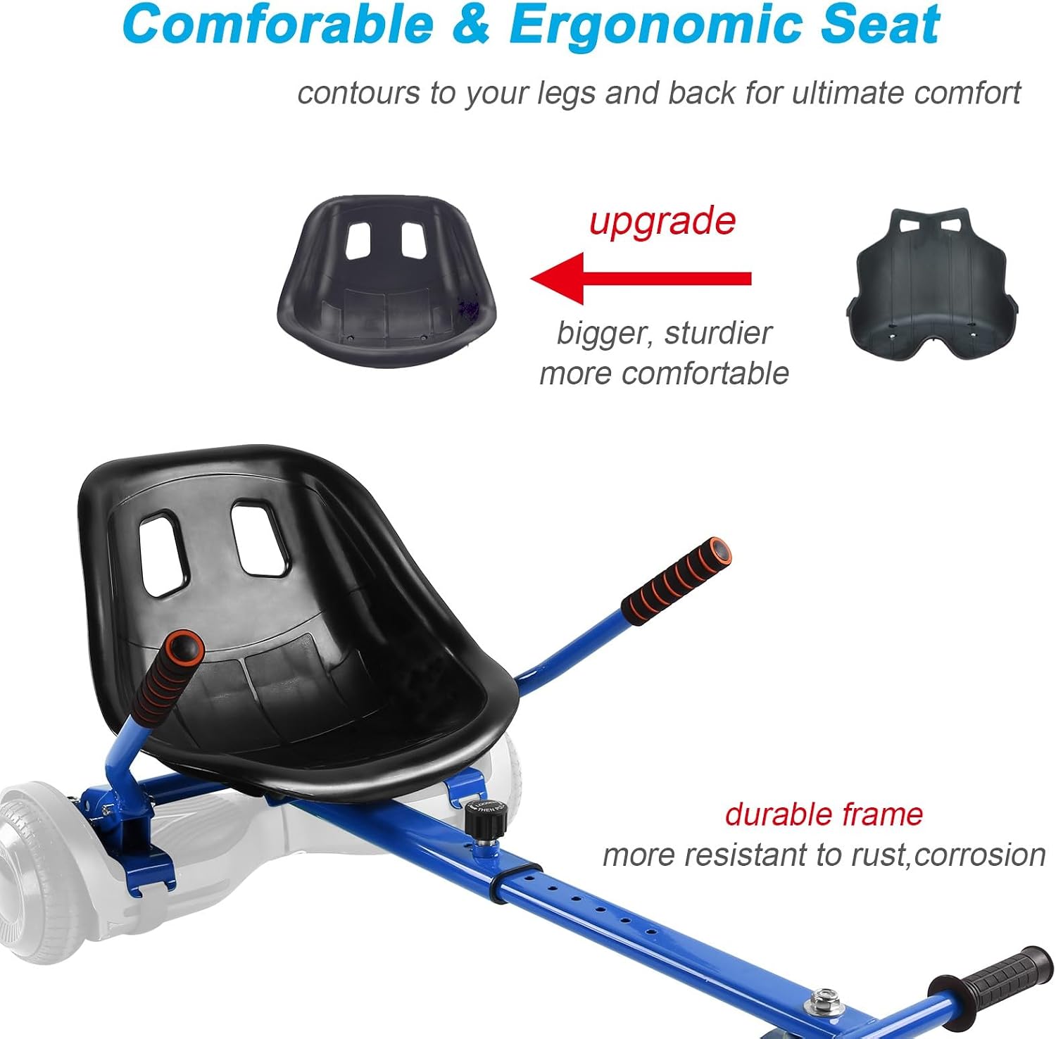 AUCT 20884 - $57 Hishine Hoverboard Seat Attachment 265lbs Capacity, 26"-34.5" Adjustable Length Hover - Image 3