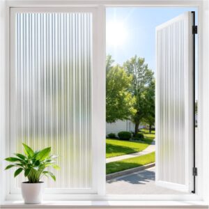 AUCT 21748 - Haton Reeded Window Privacy Film, Frosted Glass Window Film, 35.4" x 78.7"
