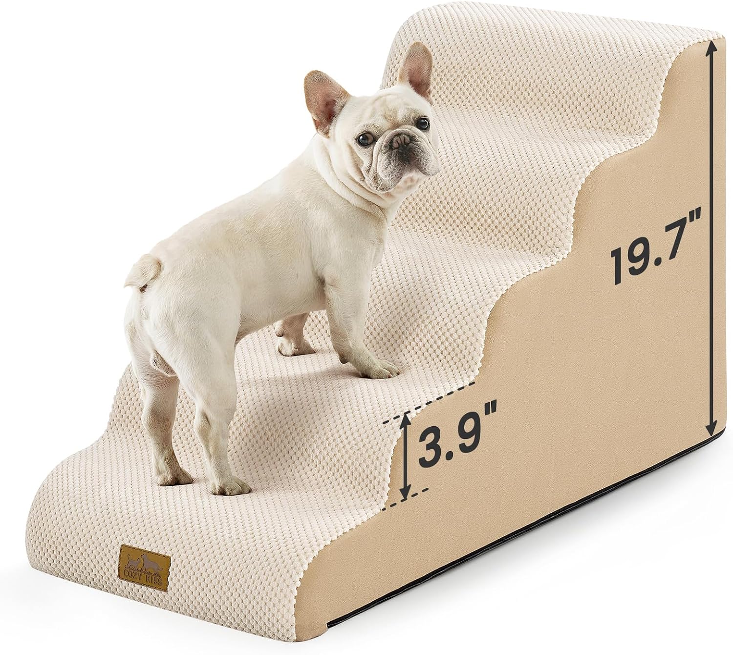 AUCT 21038 - $62 COZY KISS Dog Stairs for Small Dogs, 5 Step Pet Stairs for Beds & Couches