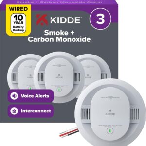 AUCT 20342 - $210 Kidde Smoke & CO Detector, Hardwired & 10-Year Battery, 30CUA10-V, 3 Pack
