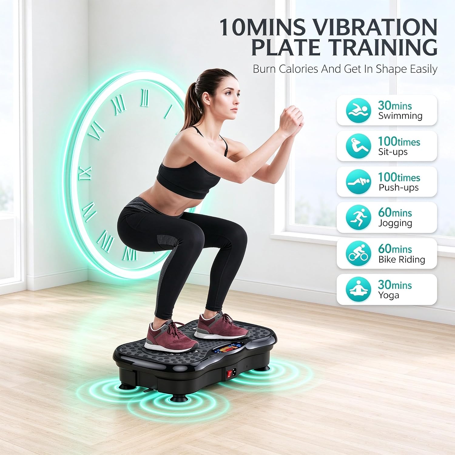 AUCT 22308 - $91 Vibration Plate Exercise Machine, Lymphatic Drainage Machine for Weight Loss, Lymphati - Image 4
