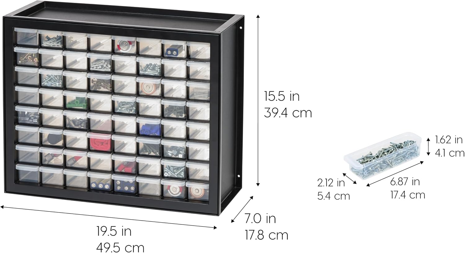 AUCT 21863 - IRIS USA 64-Drawer Screw Organizer, Hardware Storage, Made in USA, Black - Image 3