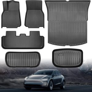 AUCT 22555 - 6PCS Floor Mat for Tesla New Model Y Juniper Durable Premium TPE Cargo Liners All Weather