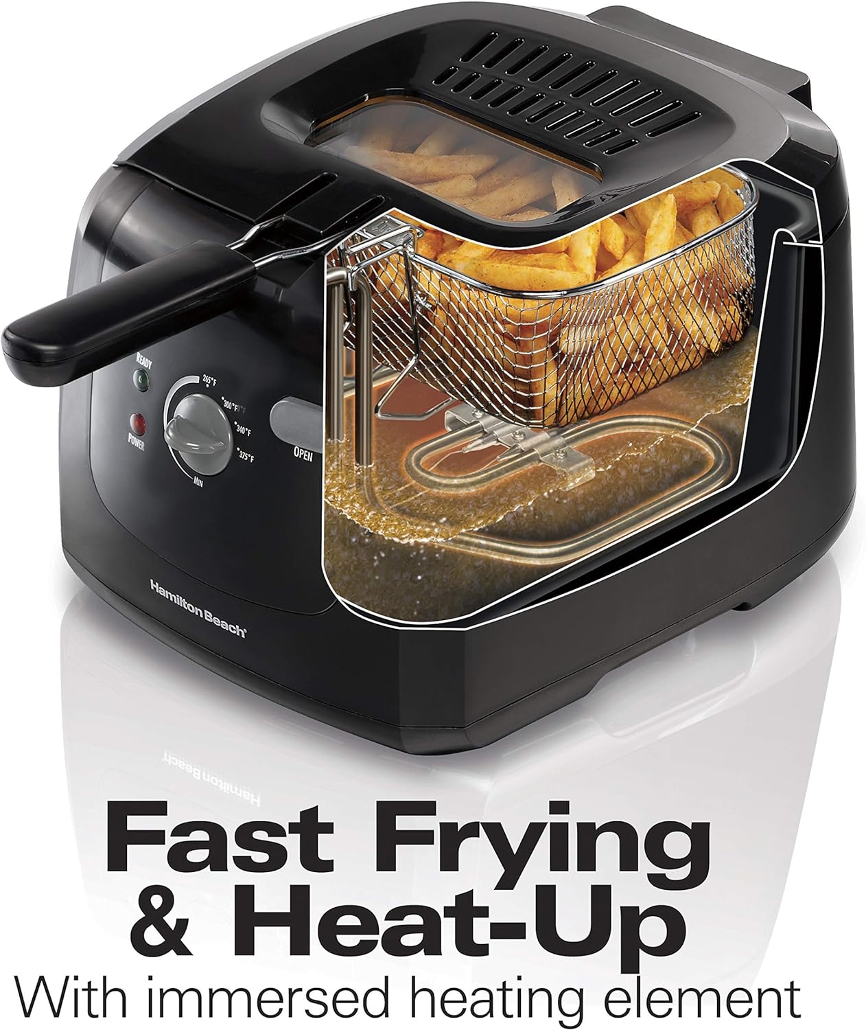 AUCT 22244 - Hamilton Beach Cool Touch Electric Deep Fryer with Basket For Home Use - Image 3