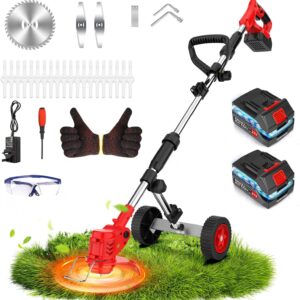 AUCT 20925 - $100 Cordless Electric Lawn Mower with Metal Blades, Lightweight Weed Cutter, Battery Powe