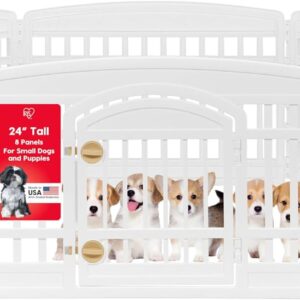AUCT 22562 - $80 IRIS USA 8-Panel Dog Playpen, Pet Enclosure, White