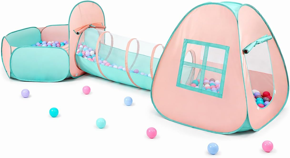 AUCT 20772 - 3 in 1 Pop Up Kids Play Tent with Ball Pit Indoor/Outdoor Playhouse