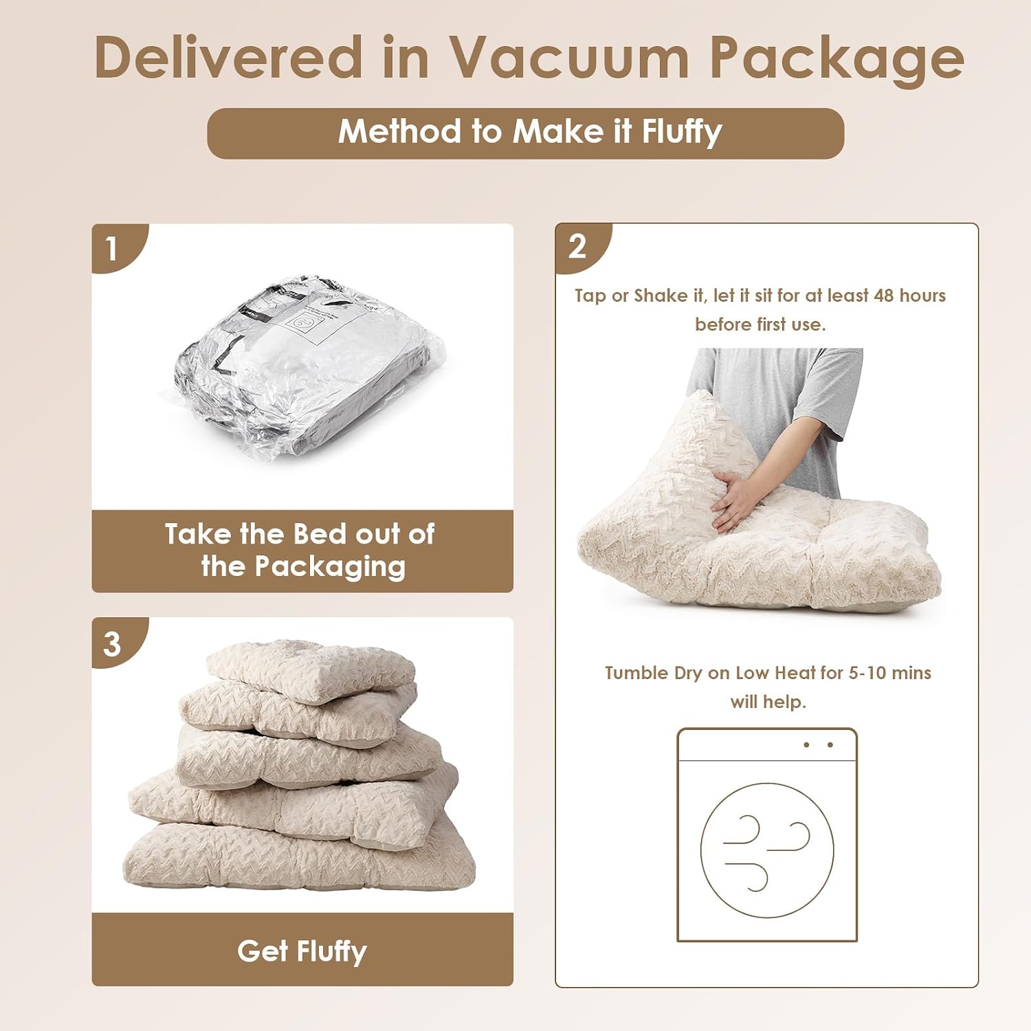 AUCT 21212 - EHEYCIGA Washable XL Dog Beds Large Sized Dog, 41x27 Inch Pet Bed, Beige - Image 4