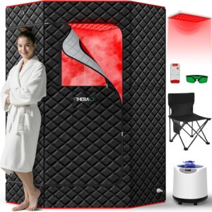 AUCT 22036 - $200 I-THERA-U XL Infrared Sauna Box with True 660 & 850nm Red Light Therapy Lamp, Portabl