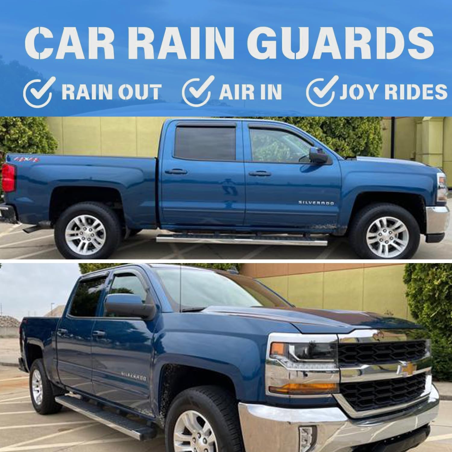 AUCT 21963 - Window Visors Rain Guards for 14-18 Silverado Sierra 1500 2500 HD 3500 HD - Image 2