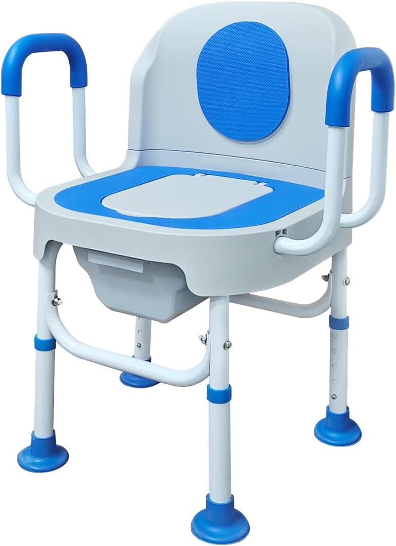 AUCT 20216 - $90 Lumizone Bedside Commode Portable Toilet Chair for Elderly 220lbs Capacity