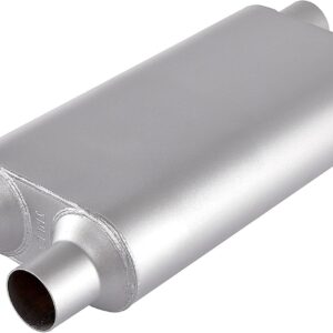 AUCT 20571 - $57 Universal 80Series Mufflers 2.5 Inch Dual Inlet (ID) 2.5 Inch Dual Outlet (ID), 3 Cham