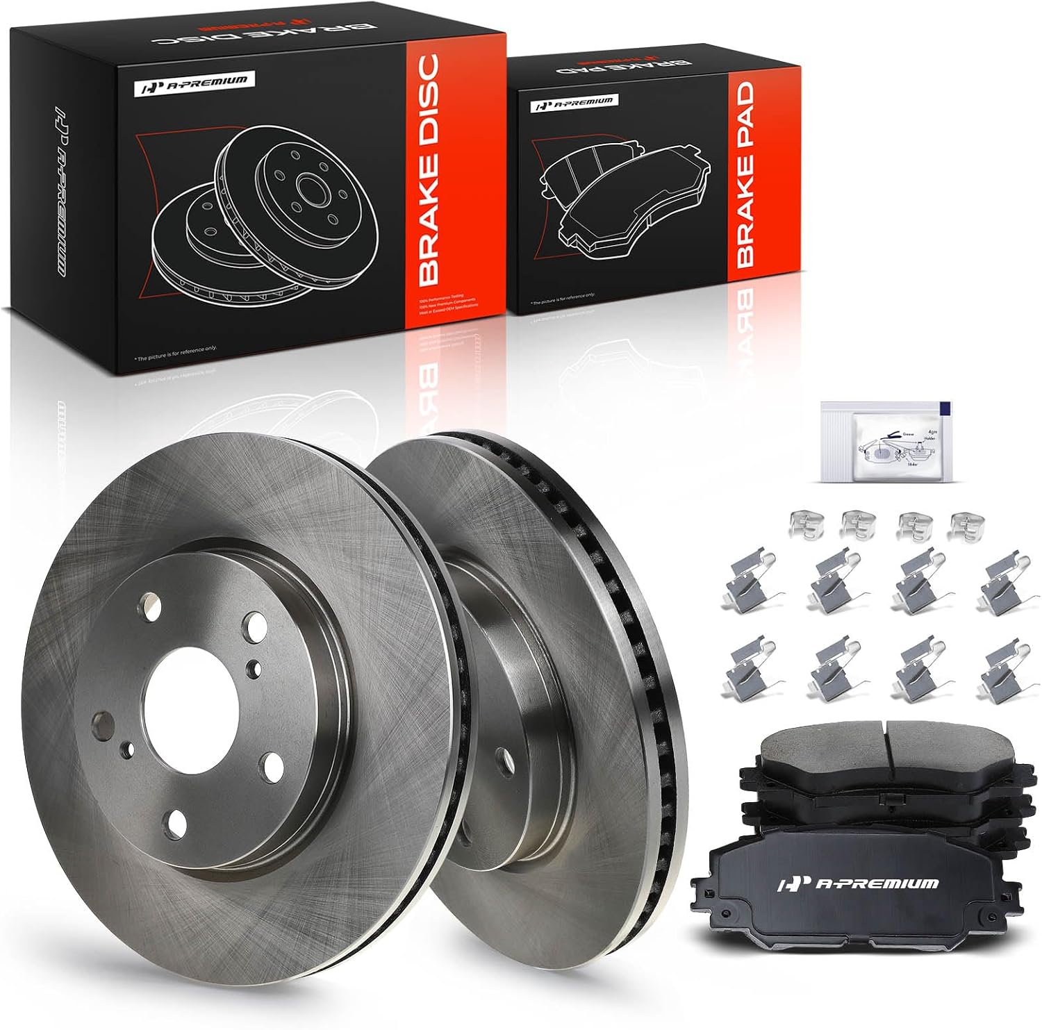 AUCT 20967 - $100 A-Premium 10.82 inch (275mm) Front Vented Brake Rotors and Ceramic Pads Kit