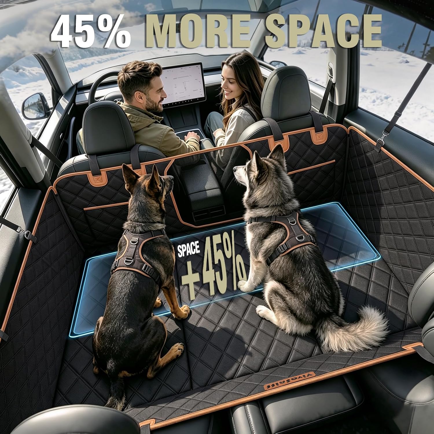 AUCT 20943 - $120 Hard Bottom Car Seat Cover for Dogs, Back Seat Extender for Pets - Image 3
