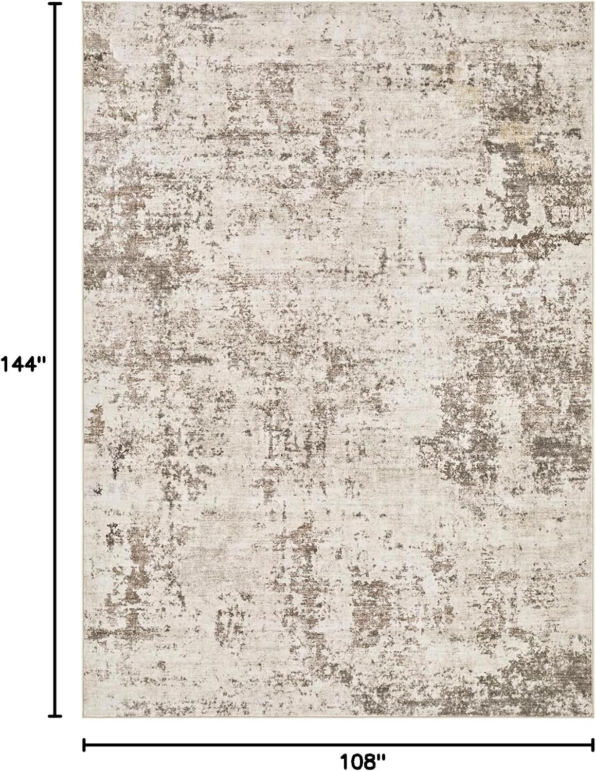 AUCT 22514 - $120 UERMEI 9x12 Area Rug Living Room Rugs - Washable Neutral Modern Abstract Soft Thin La - Image 2