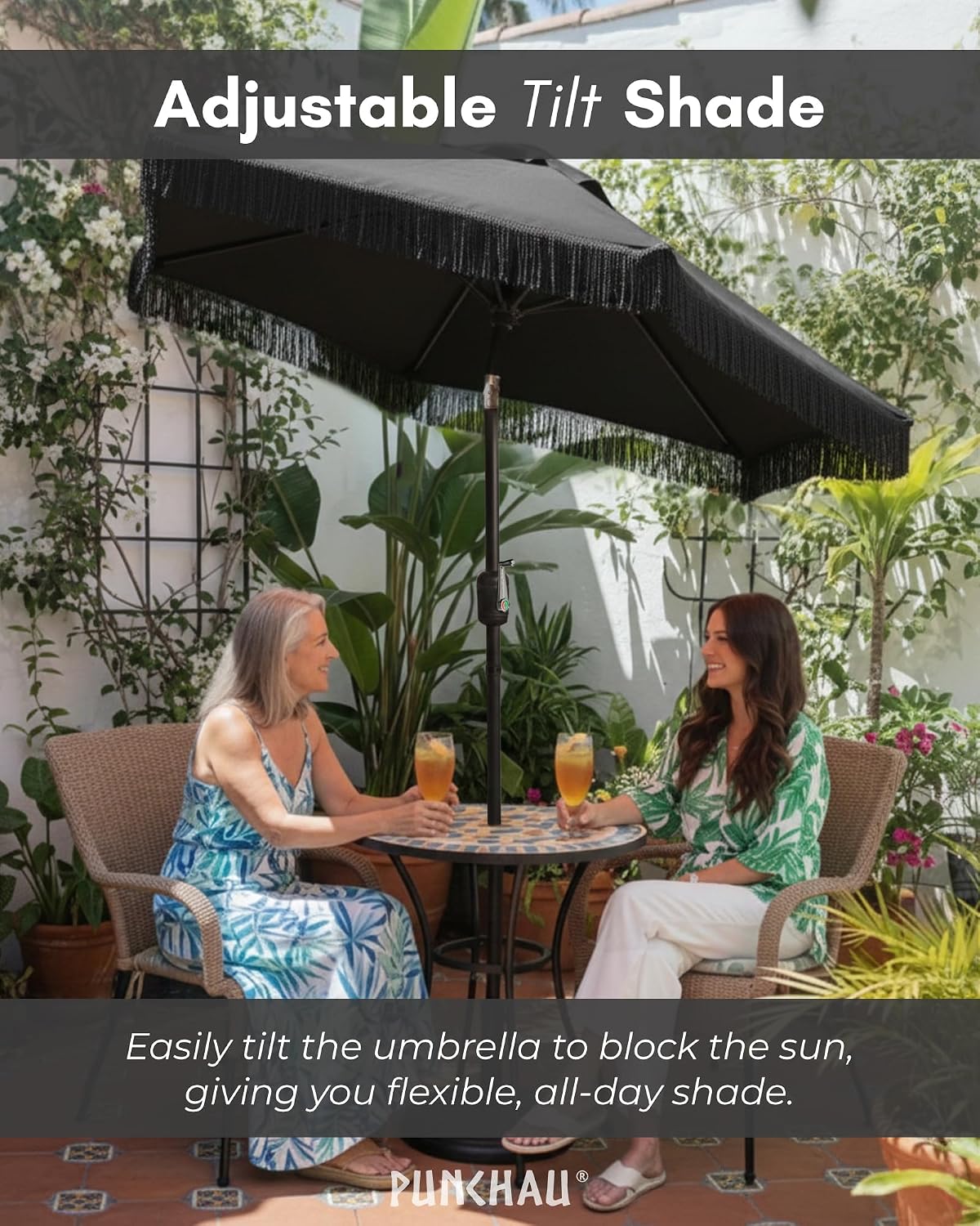 AUCT 22078 - $74 6 Ft Fringe Patio Umbrella - Outdoor Umbrella for Patio, Pool, Table, Garden, & Deck, - Image 3