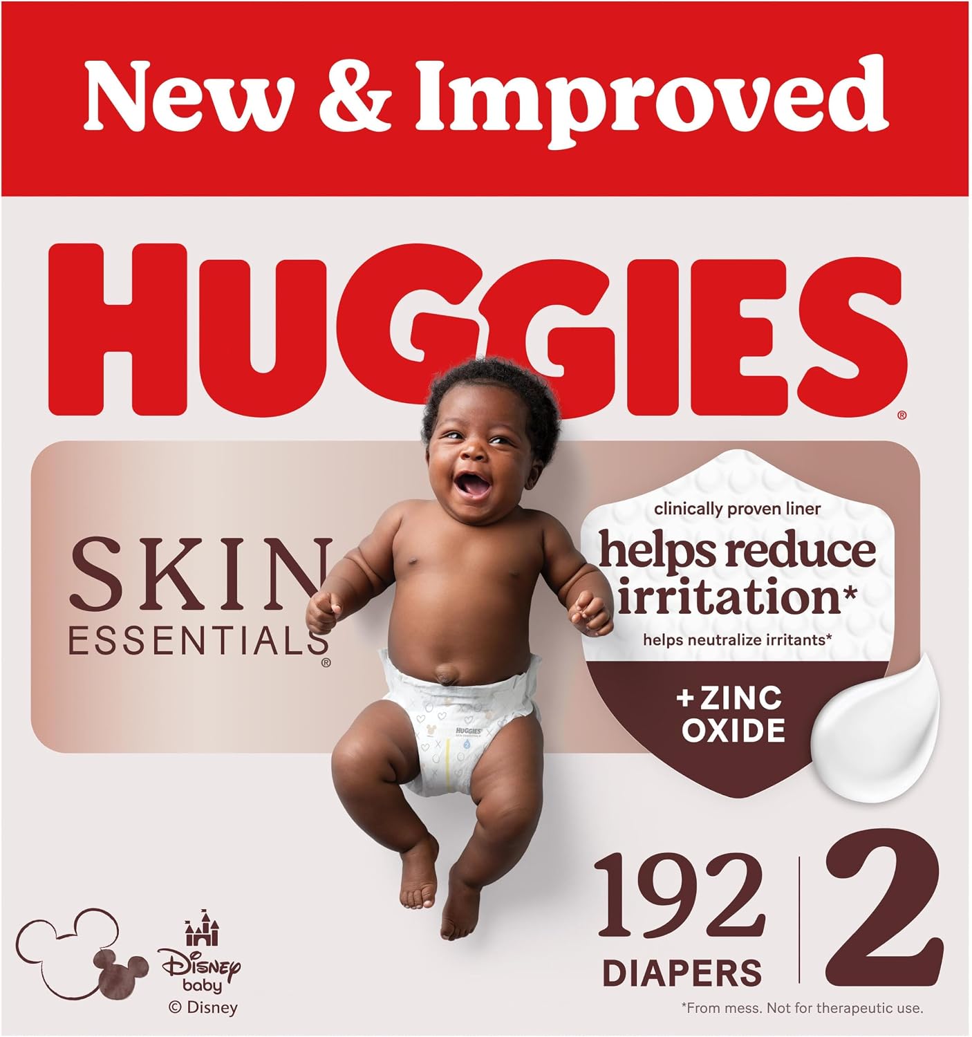 AUCT 20689 - $65 Huggies Skin Essentials Diapers Size 2, 192 Count (3 Packs of 64)