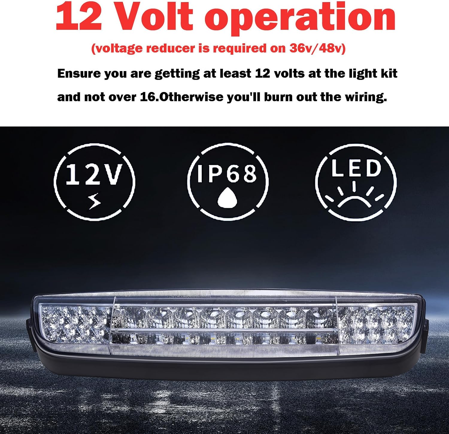 AUCT 20410 - $57 LED Headlight Light Bar for EZGO TXT Golf Cart (1996-2013, Gas & Electric) 12V Repla - Image 4