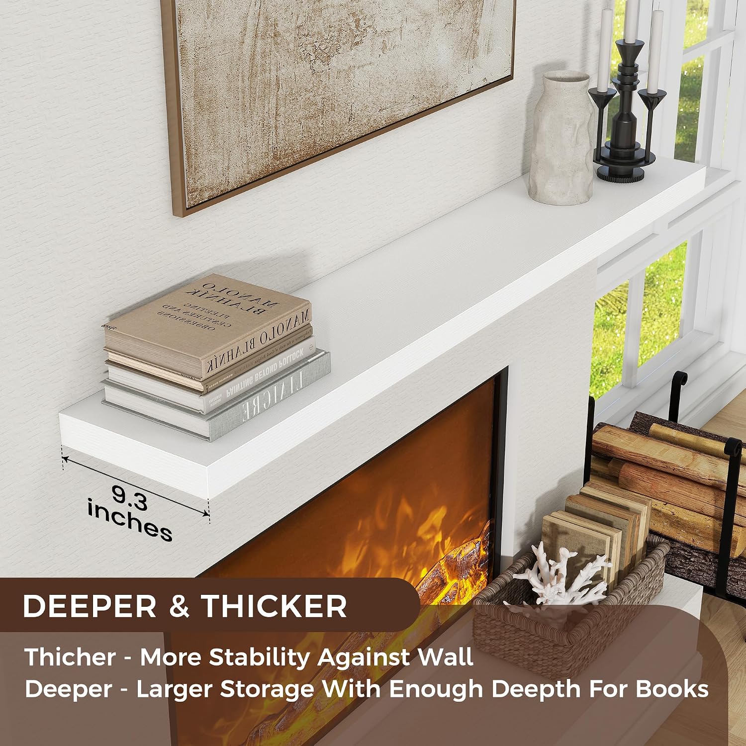 AUCT 21214 - $68 Venusmiles Floating Shelves for Wall, Engineered Wood Wall Shelves with Invisible Brac - Image 4