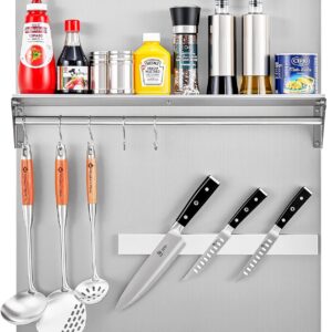 AUCT 22590 - $120 Wilprep Range Backsplash, 24"x30" Stainless Steel Backsplash with Storage Shelf & Mag