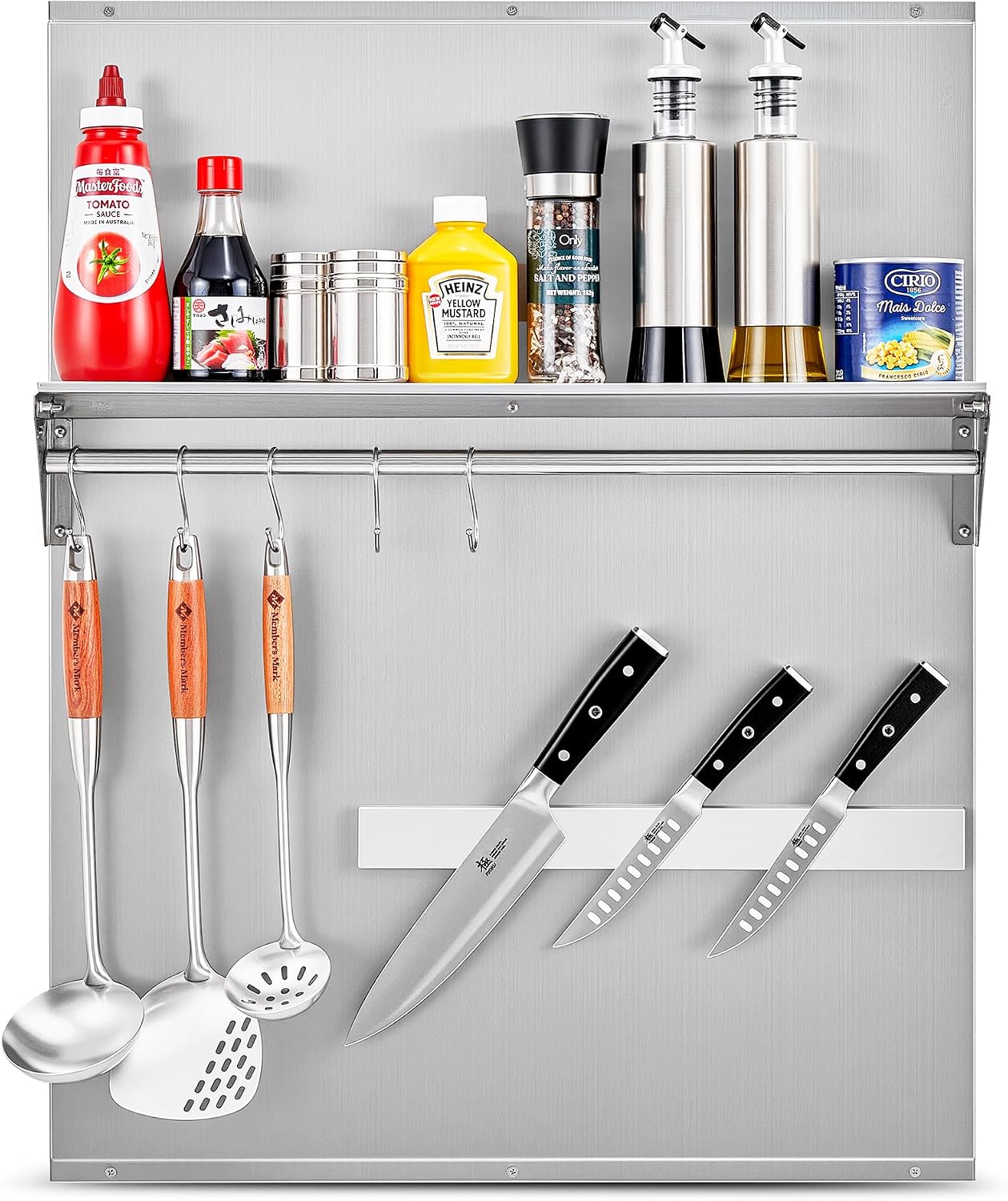 AUCT 22590 - $120 Wilprep Range Backsplash, 24"x30" Stainless Steel Backsplash with Storage Shelf & Mag