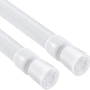 AUCT 22432 - YYWL&HP Spring Tension Curtain Rod White 2Pack Adjustable Length 53-98 Inch, Diameter 0.86