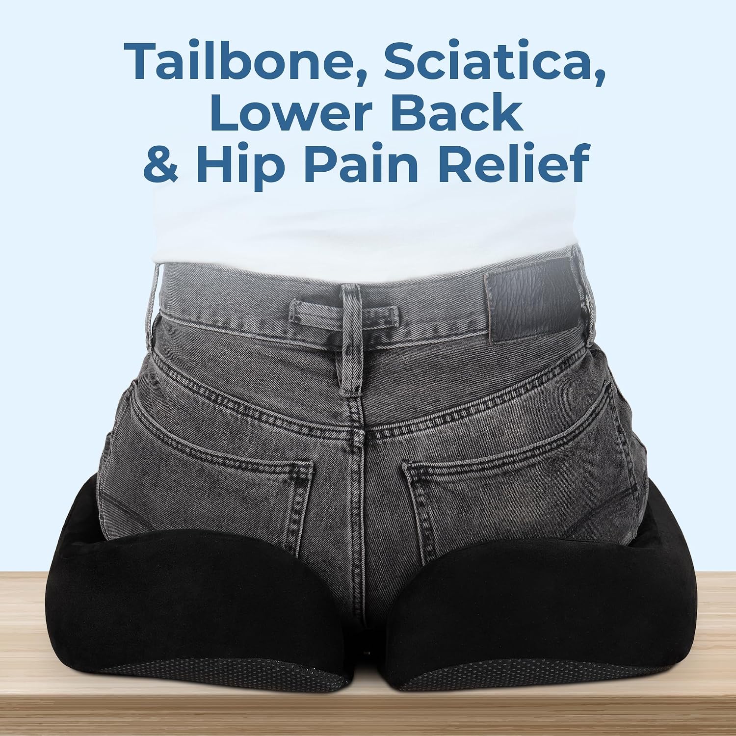 AUCT 20796 - $55 5 STARS UNITED Seat Cushion - Memory Foam Chair Cushion for Tailbone Pain Relief - Erg - Image 3