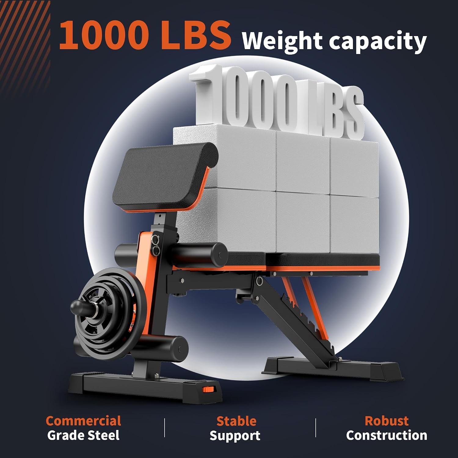 AUCT 21878 - $142 Adjustable Weight Bench - 1000LBS Capacity Heavy Duty Foldable Workout Bench for Full - Image 2
