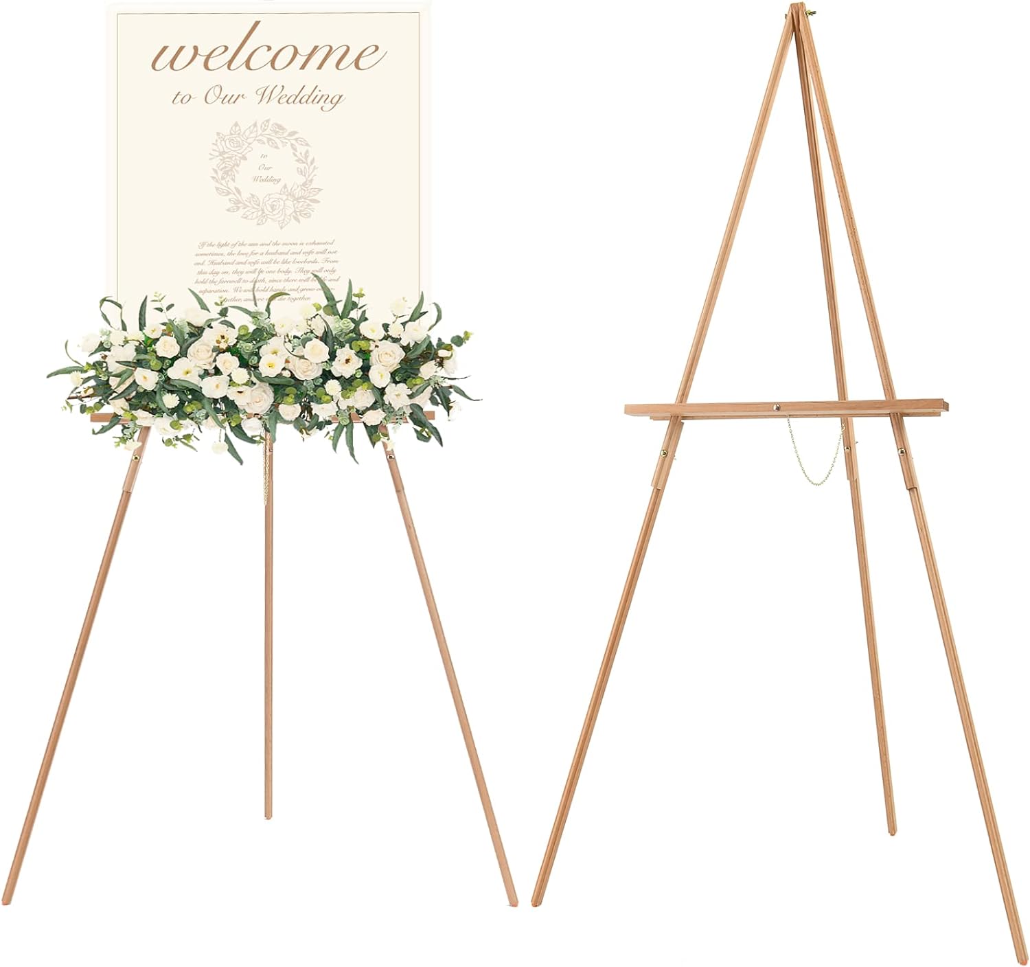 AUCT 22096 - MEEDEN Wood Easel Stand for Display: Wooden Welcome Tripod Stand for Sign