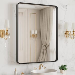 AUCT 20951 - LOAAO 20X16 Inch Black Bathroom Mirror Metal Framed