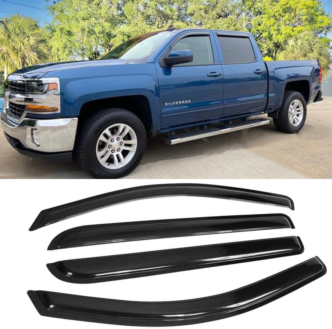 AUCT 21963 - Window Visors Rain Guards for 14-18 Silverado Sierra 1500 2500 HD 3500 HD