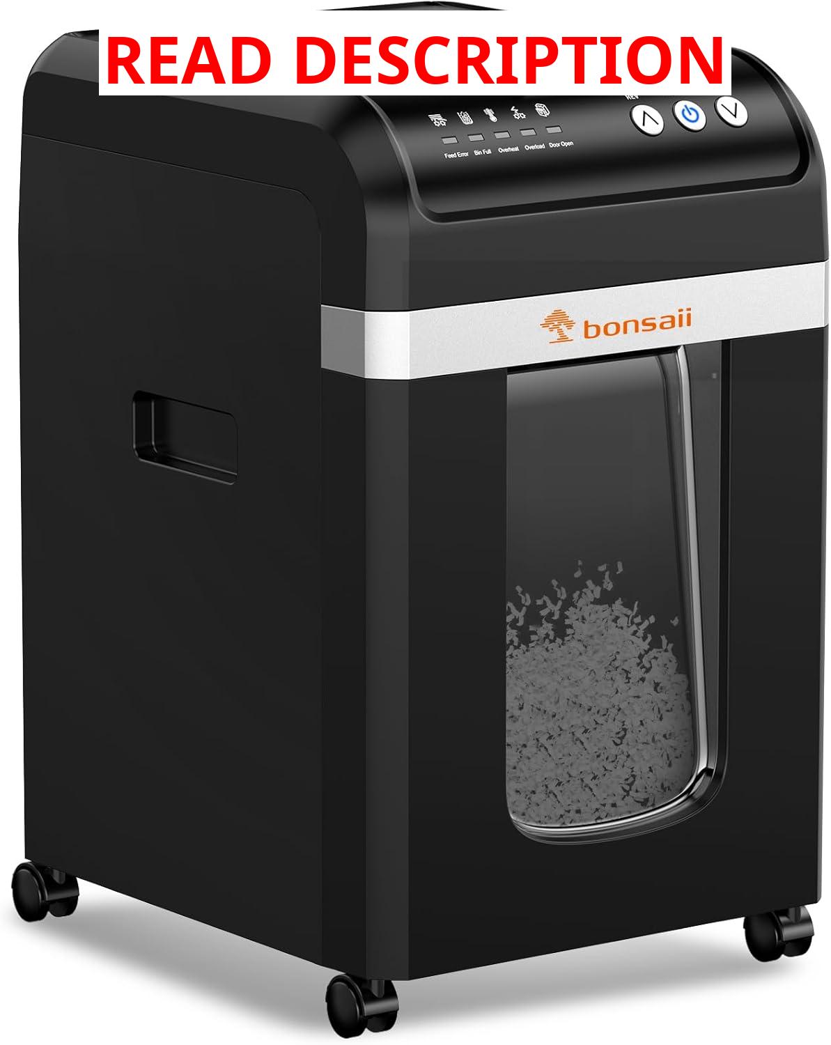 AUCT 22626 - $300 Bonsaii 200-Sheet Auto Feed Micro Cut Heavy Duty Paper Shredder for Office