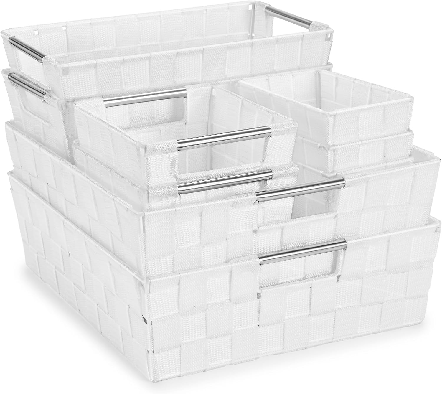 AUCT 20470 - Sorbus Baskets for Organizing, Woven Storage Set (9 Piece Set, White)