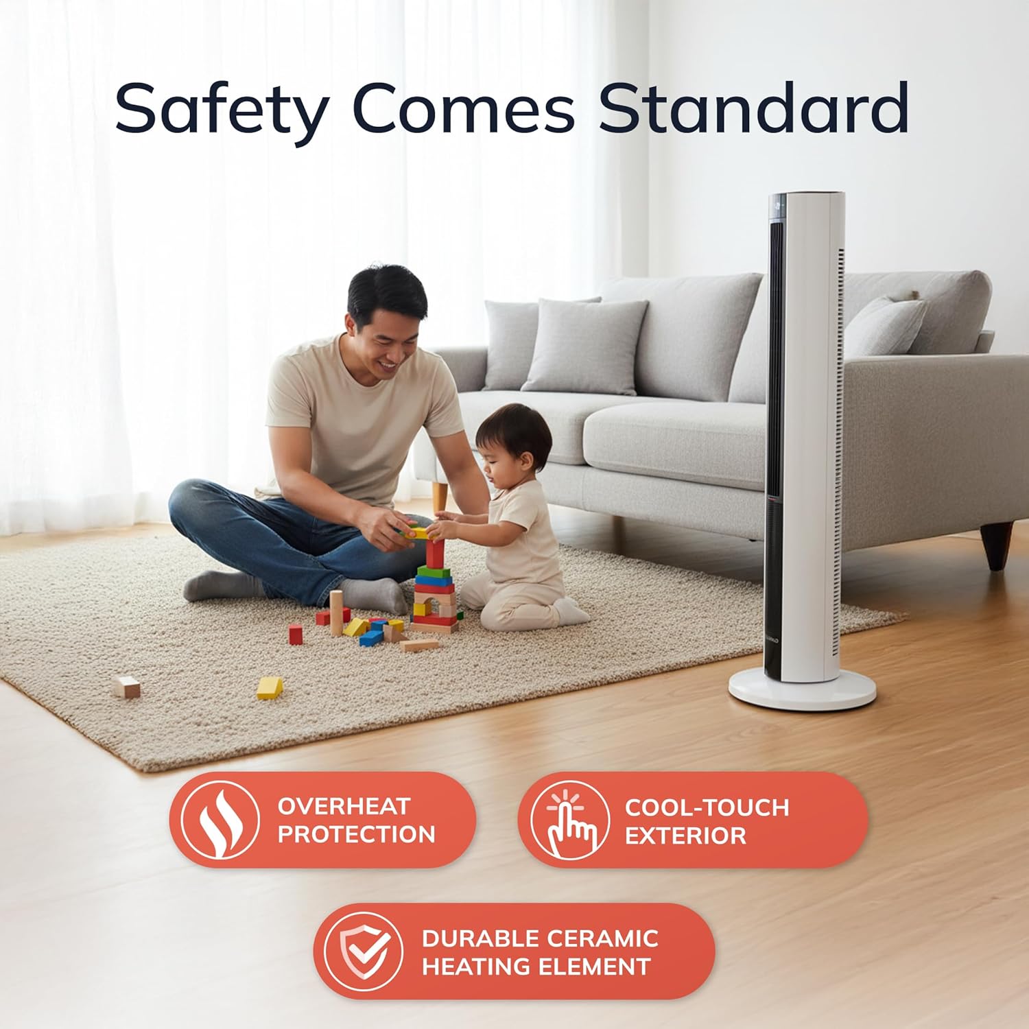 AUCT 20238 - $129 Lasko Oscillating All Season Tower Fan and Space Heater in One for Home with Adjustab - Image 4