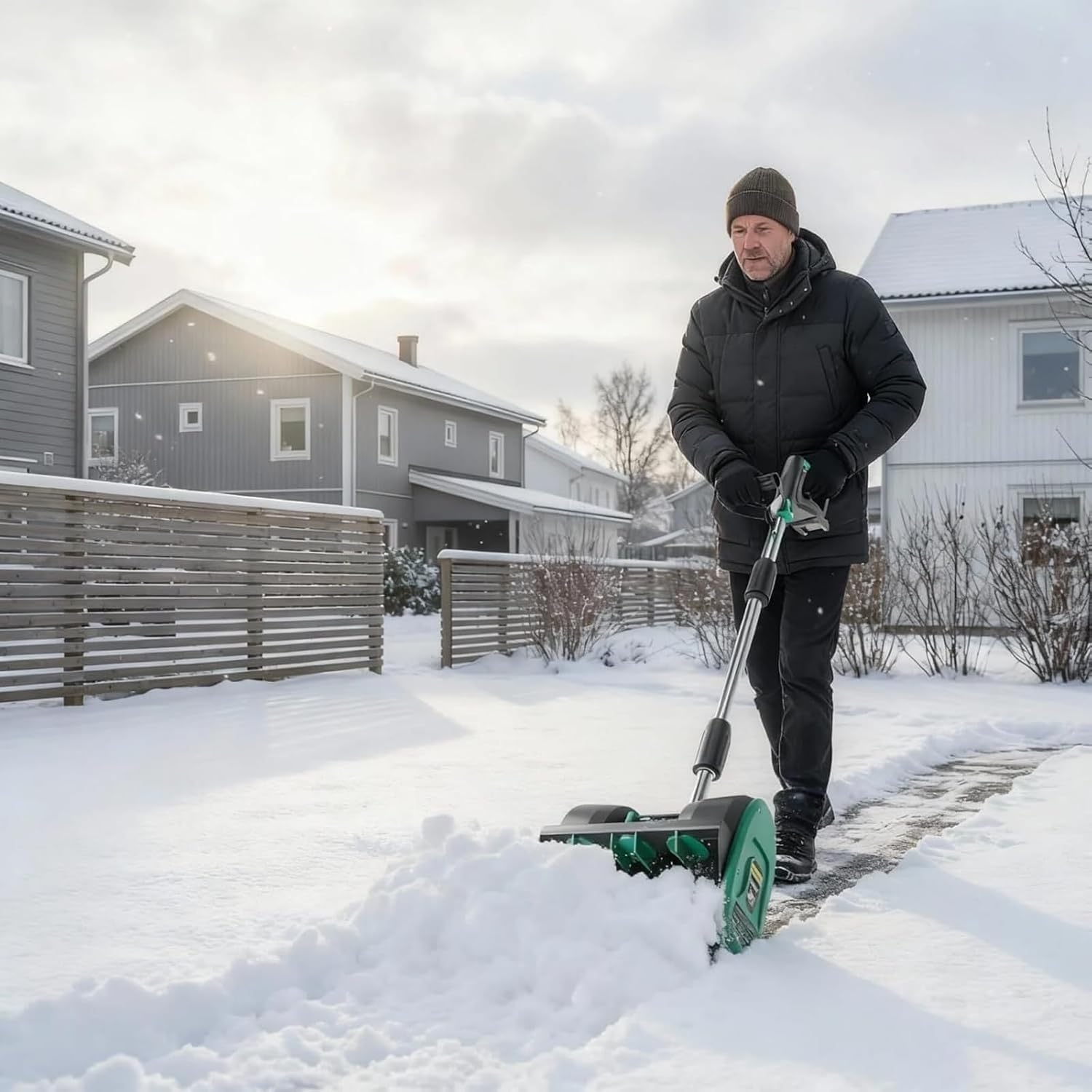 AUCT 20677 - $144 Garvee 12" Cordless Snow Shovel - Snow Shovel for Driveway, 16.5 ft Snow Throwing Dis