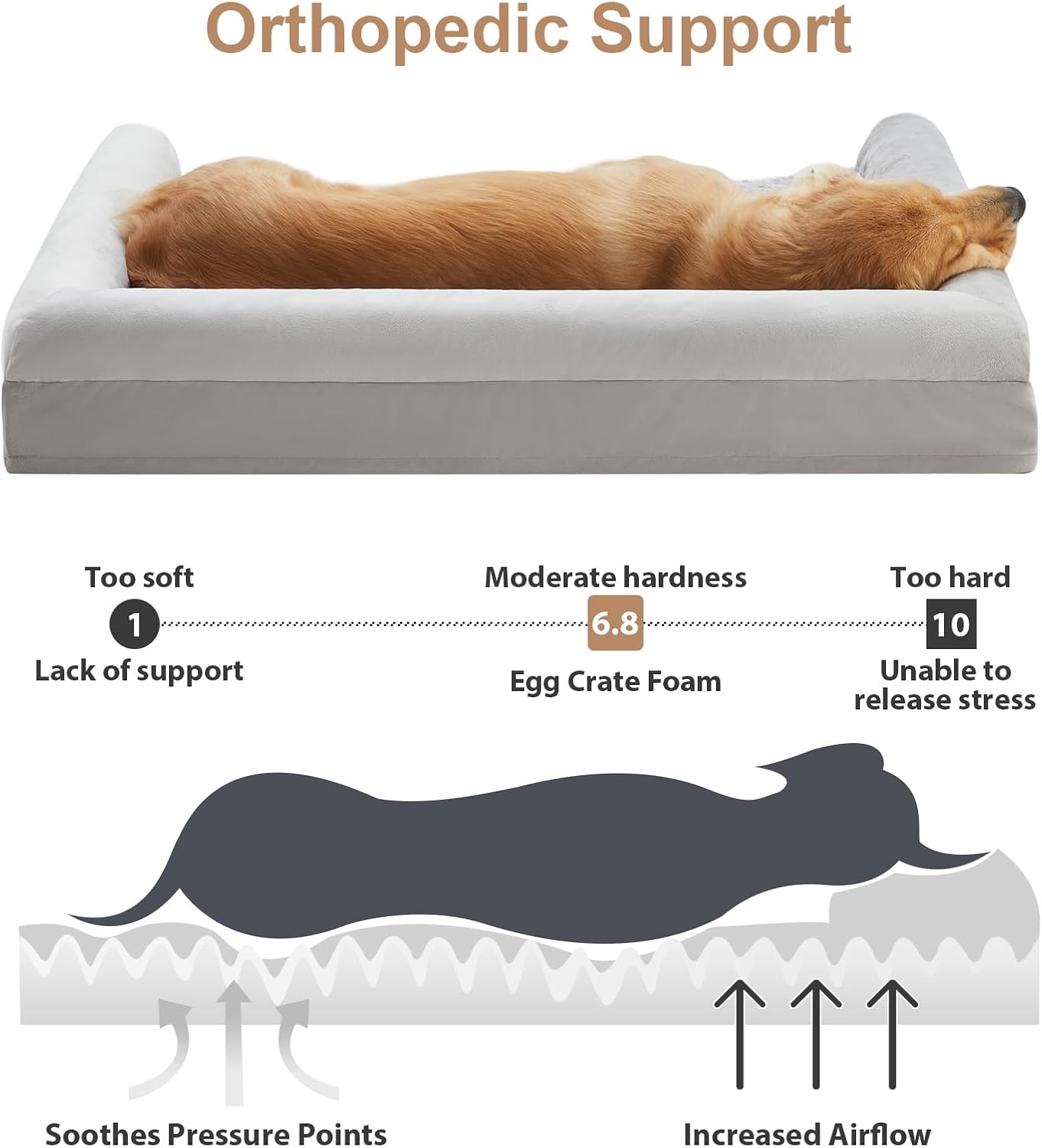 AUCT 21054 - BFPETHOME Orthopedic Washable Large Dog Bed for Senior Dog Comfy Sleep - Image 2