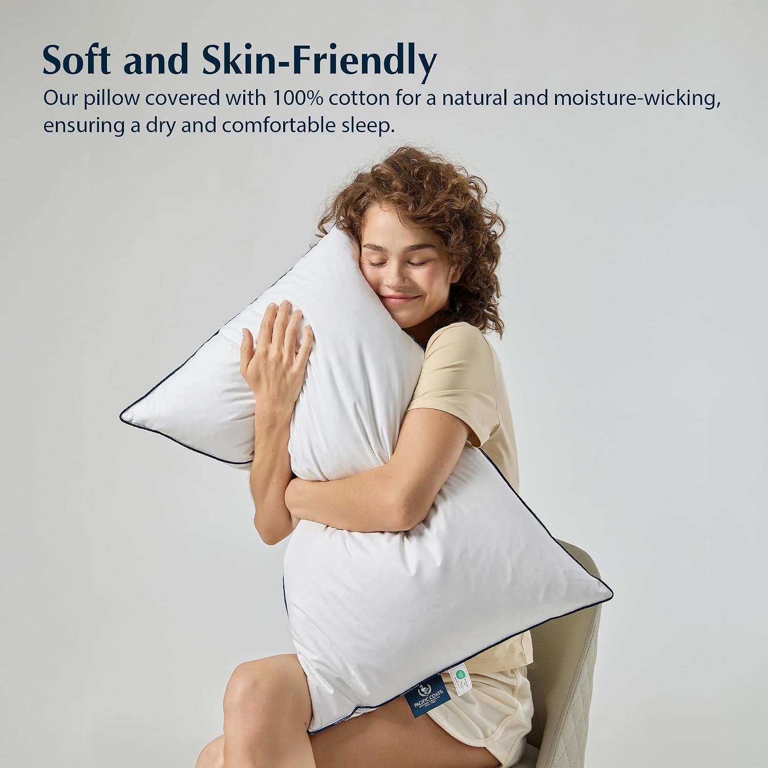 AUCT 20889 - $66 Pacific Coast Bed Pillow, Luxury Hotel Goose Feather and Down Firm Pillow for Sleeping - Image 3
