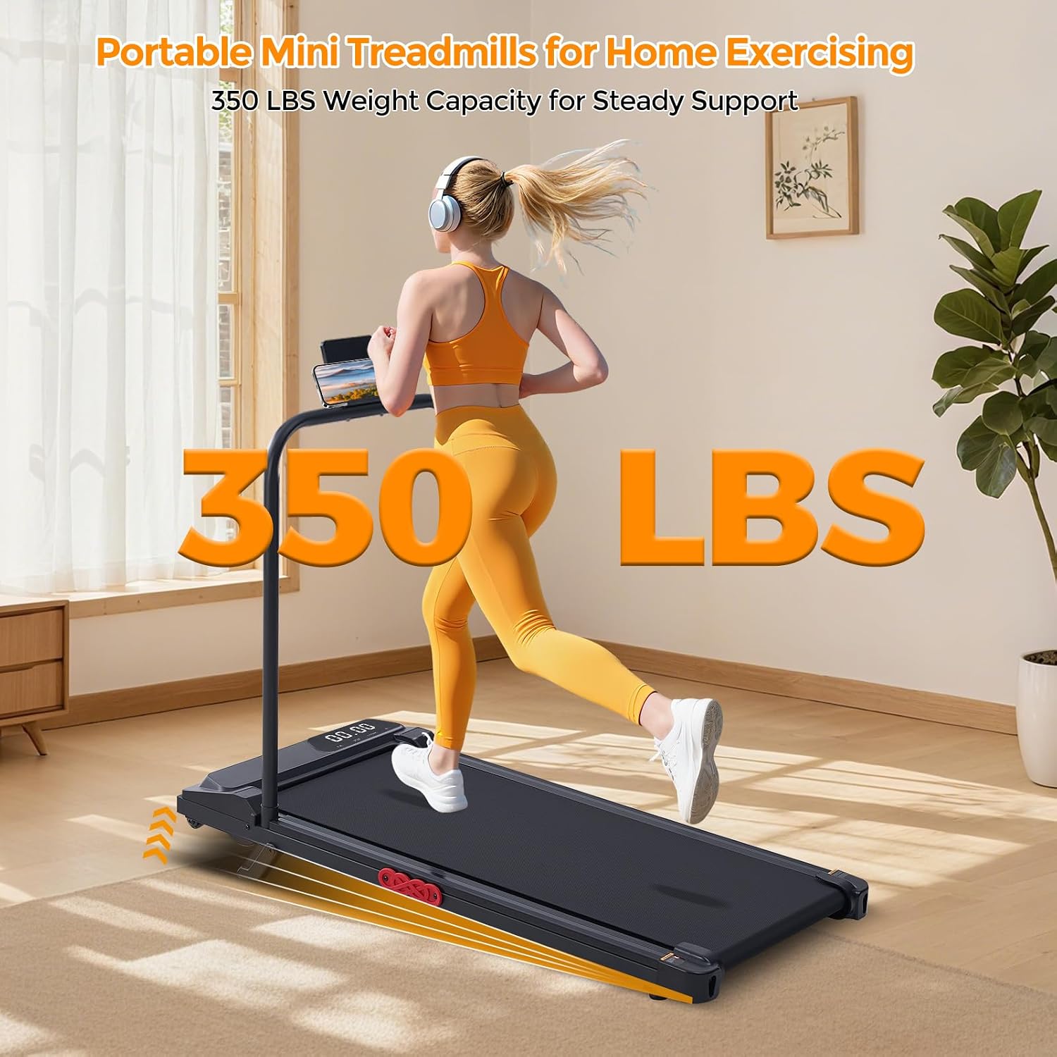 AUCT 22362 - $100 KASSADIN Electric Walking Pad Treadmill with Handle Bar Incline for Home - Image 4