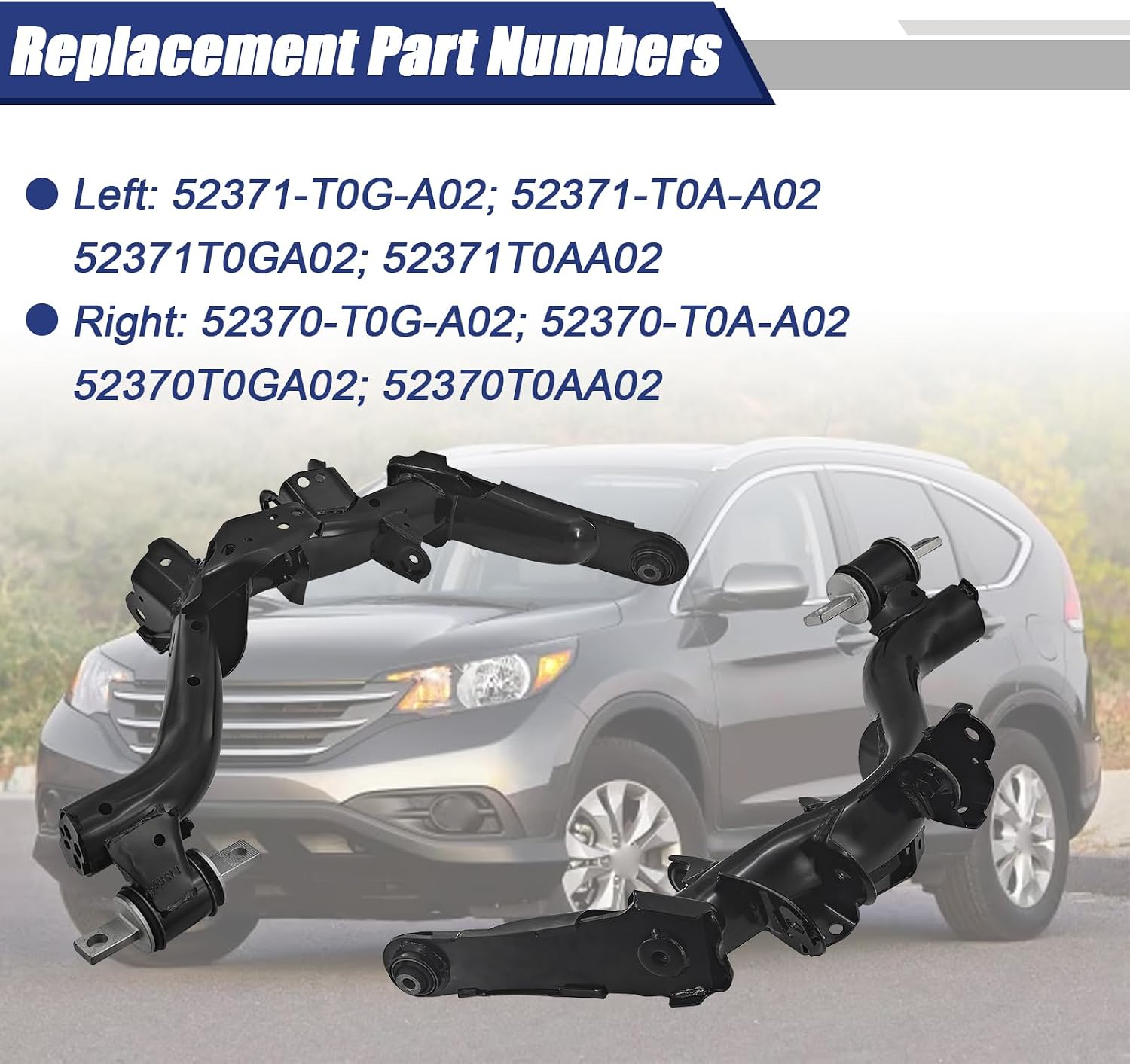 AUCT 21159 - $327 Rear Trailing Arms Fit for Honda CR-V 2012-2014 52371-T0G-A02 52370-T0G-A02 - Image 2