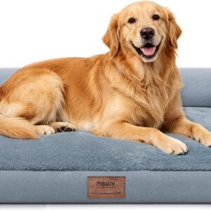 AUCT 21120 - MEKIY Orthopedic Washable Dog Bed with Bolster for Medium to Large Dogs