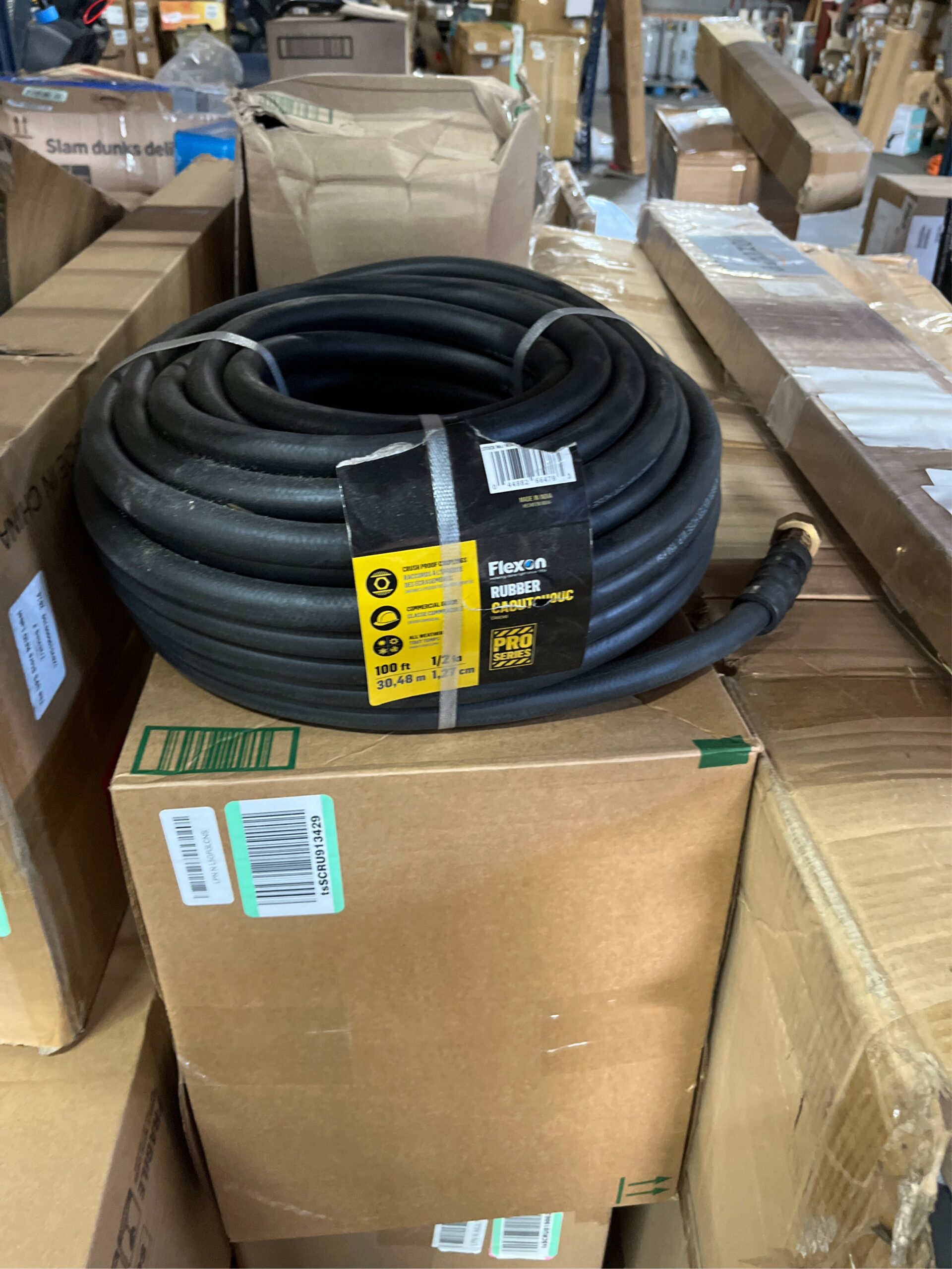 AUCT 20428 - $61 FLEXON 1/2-in x 100-ft Premium-Duty Rubber Black Hose - Image 5