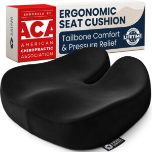 AUCT 20796 - $55 5 STARS UNITED Seat Cushion - Memory Foam Chair Cushion for Tailbone Pain Relief - Erg